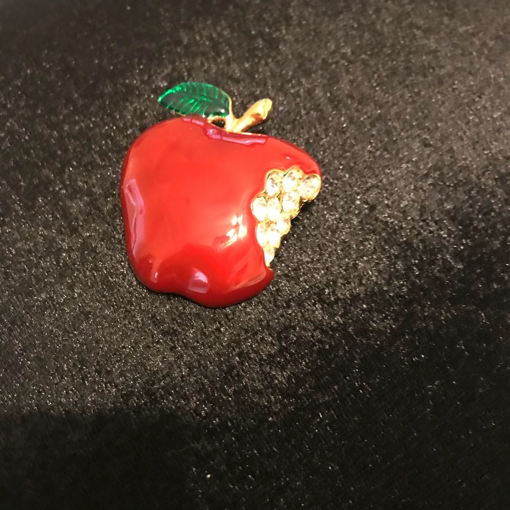 Rhinestone apple pin or pendant